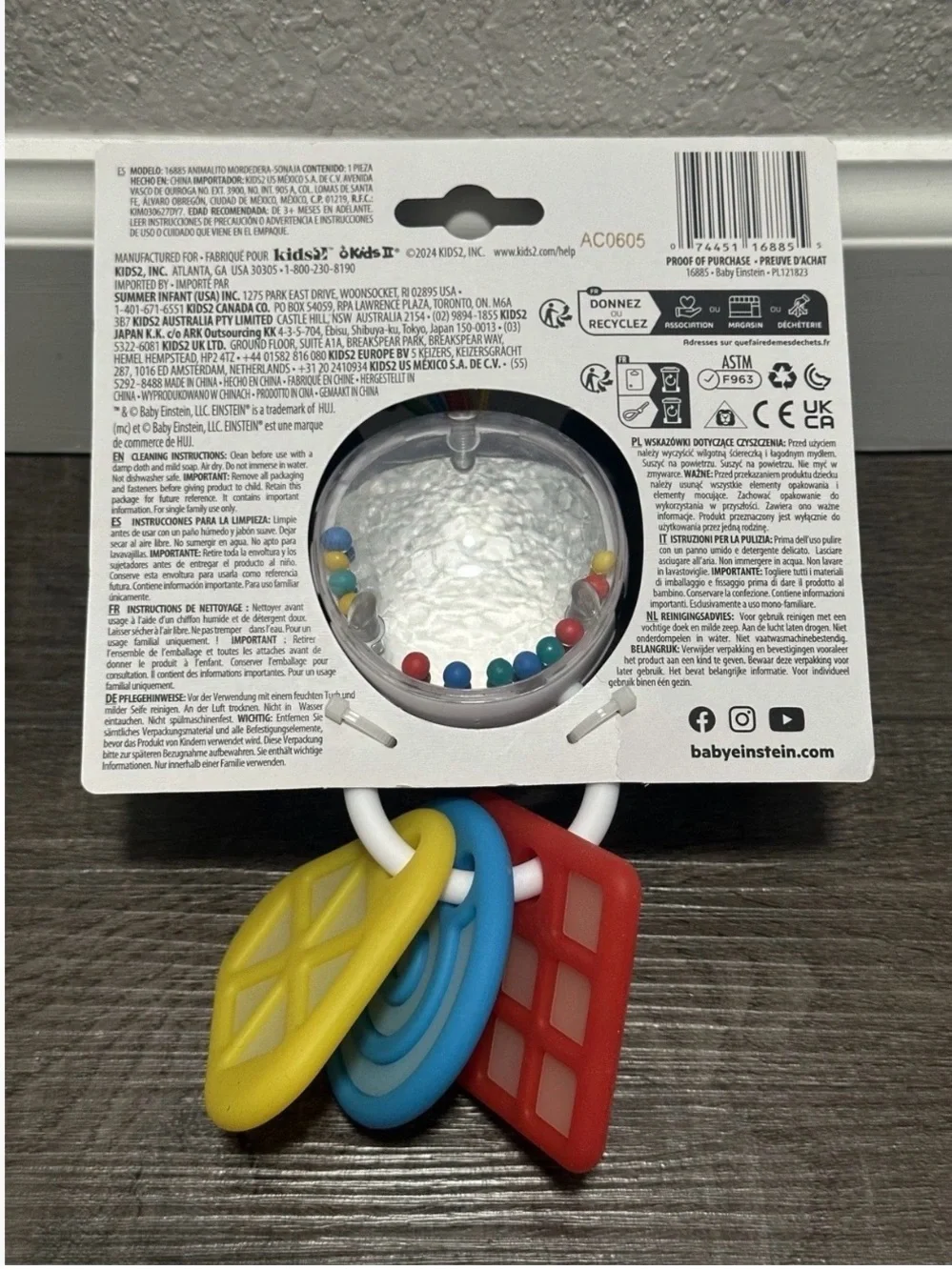 Cute Zebra Teether Rattle for Babies - White & Black